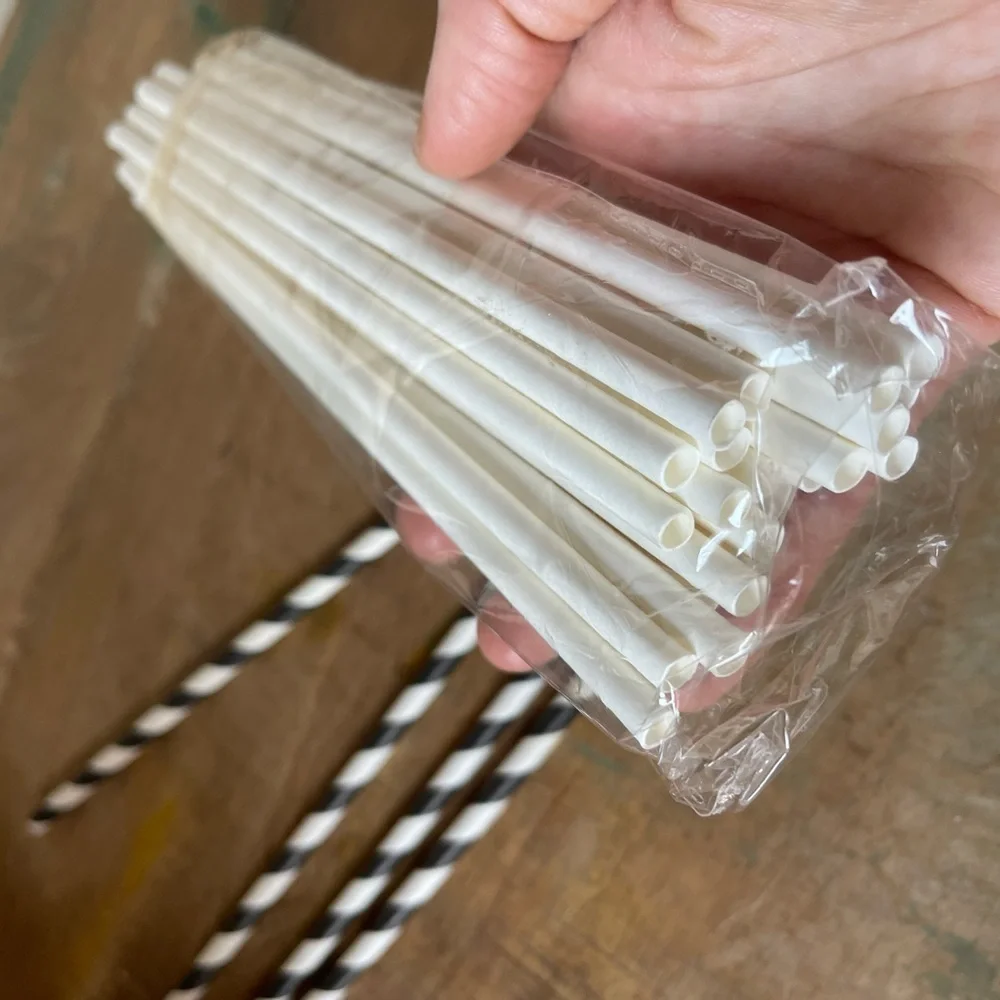 New Paper Party Straws Nye Holiday Christmas Black And White Bulk Lot Halloween